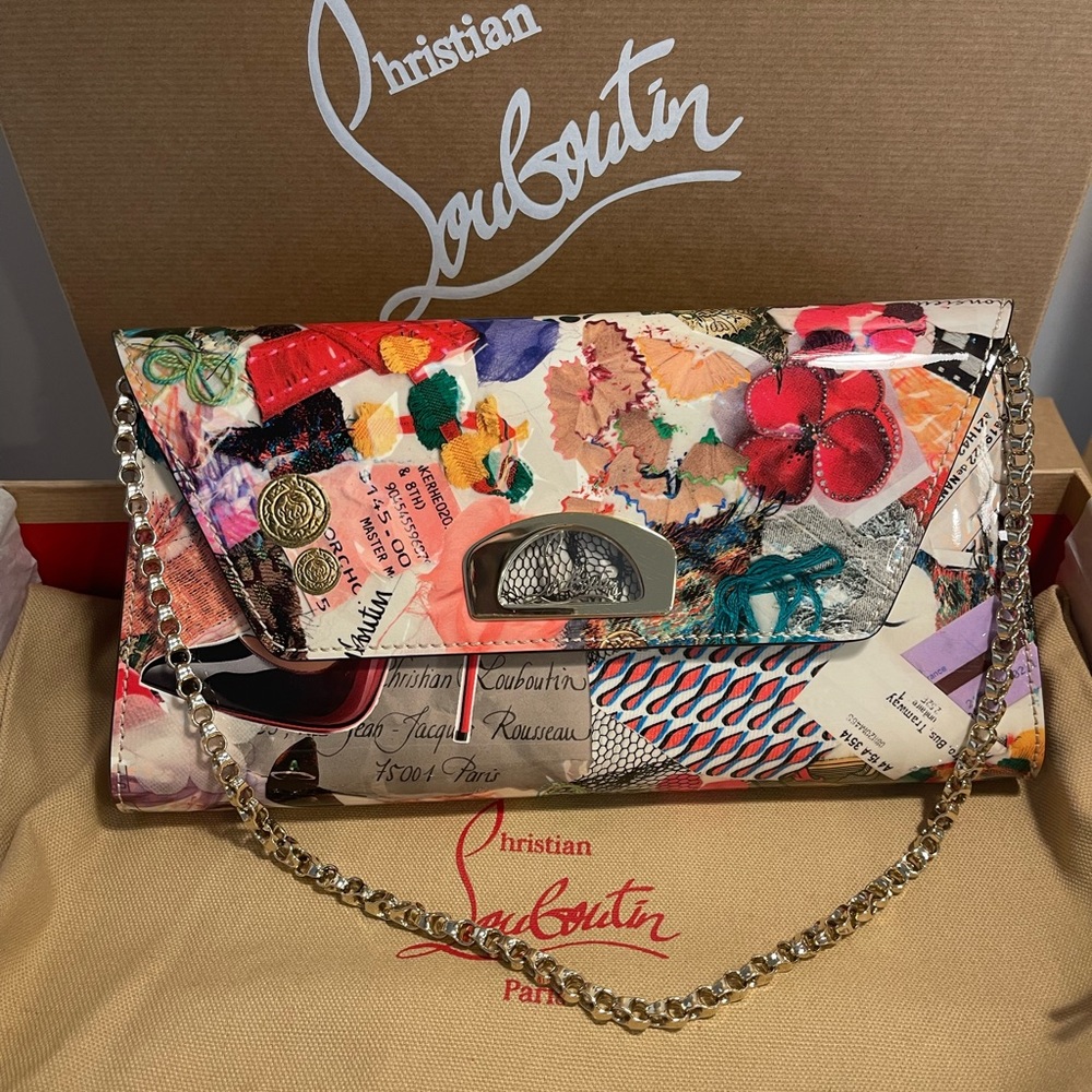 Christian Louboutin Trash Pantone Clutch or Shoulder Bag with Gold Hardware
